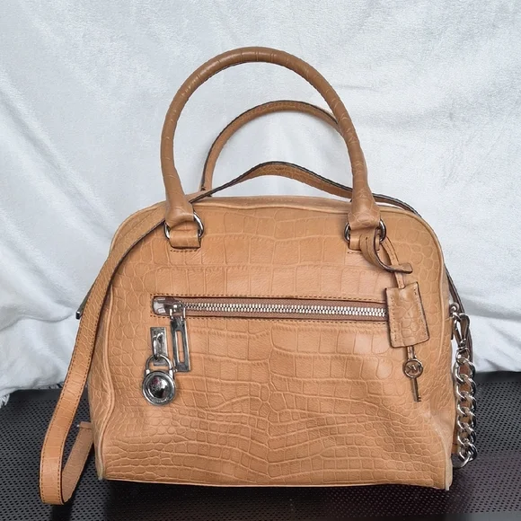 Michael Kors Tan Crocodile-Embossed Women's Handbag - Picture 15 of 15